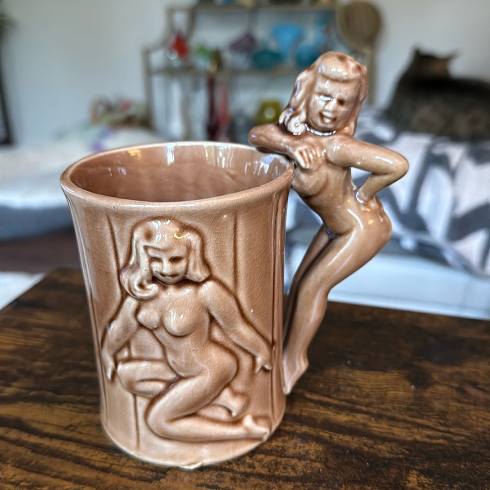 Vintage Japan Nude Figurine Mug 1960s